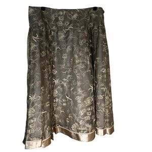 Coldwater Creek Gold Embroidered Midi Skirt great for holidays- women’s   large